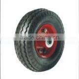 High Quality Pneumatic Rubber Wheel 10x3.50-4 With Red Rim 6202RZ Bearing thumbnail-4