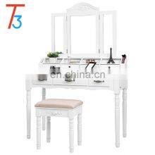 Mirror Bedroom Furniture Wood Vanity Makeup Table Professional