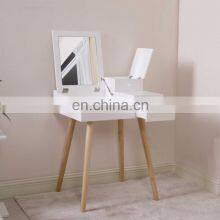 Dressing Table Desk Flip-up Mirror Multi-purpose 2 Drawers Makeup Bedroom White