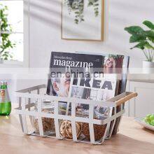 Metal Wire Freezer Organizer Bins With Handles Large Pantry Baskets Wire Storage Baskets for Organizing thumbnail-5