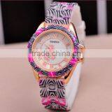 Gril's flower picture silicone wrist watch retail or wholesale