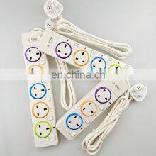 Yaki New Style White 13A 4 Outlet Power Electrical King British UK Standard Household Extension Socket With Light