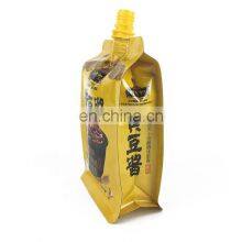 Custom Aluminum Foil Food Condiment Packing Liquid Flat Bottom Stand up Spout Pouch for Hot Sauce thumbnail-2