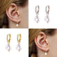 S925 Sterling Silver Baroque Pearl Earrings With Gold Plating thumbnail-3