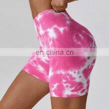 Wholesale Scrunch Butt Yoga Shorts Plus Size Sportswear Women Yoga Shorts Tie Dyed Seamless High Waist Sport Fitness Yoga Shorts thumbnail-5
