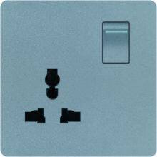 Grey Color 2gang 1way Wall Switch With Led Indicator thumbnail-2