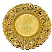 Bulk 13 Inch Round Gold Plastic Plates Party Wedding Charger Plates