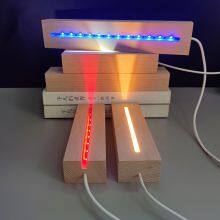 Newest Square Wooden Led Acrylic Night Light Base Led Lights Base 3d Lamp Base Round Oval Stand With Remote Control Lamps thumbnail-3