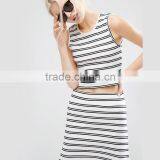 Stripe Long Skirt and Tops Women Blouse Latest Tops Designs Girls thumbnail-2