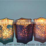 Online Sea Green & Gold Nautical Mercury Glass Fluted Tea Light Candle Holders Home Deco thumbnail-4