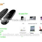 2014 Hi-tech 2.4G fly Air mouse remote controller, Android bluetooth air mouse with keyboard for PC