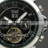 Jargar Men Gent Black Tourbillon Date Aviator Automatic Mechanical Watch WM181