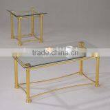 Modern Coffee Table/ Golden Tempered Glass Coffee Table and End Table