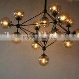 Glass Ball Pendant Lamp Loft Industrial Iron Hanging Lights Dining Room Decoration Lighting Fixture thumbnail-2