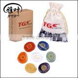 Wholesale 45*35*7mm Engraved 7pcs Semi Precious Engraved Chakra Stones Set Supplier's Choice