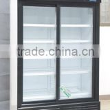 Double Sliding Door Beverage Cooler with Direct Cooling