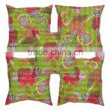 Tropical Kantha Cushion Cover Fruit Print Kantha Cushion Cover Set Of 5 Pcs