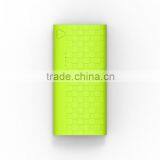 Dual USB Output Super Slim Portable Power Bank Yellow