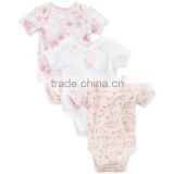 Wholesale Newborn Baby Girls Sweet Pink Clothes Flowers Printed Rompers
