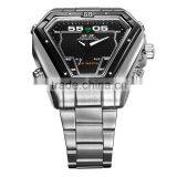 2015 China Suppiler Stainless Steel Triangel Design Black Dial LED Christmas Promotion Gift Wristwatch(WEIDE-WH1102) thumbnail-2