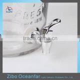 Eco-friendly Cock Embossed Glass Juice Beverage Dispenser Clear Glass Demijohn With Tap thumbnail-3