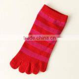Bulk Wholesale Japanese OEM Top Quality Custom Design Cashmere Woman Winter Warm Multi Red Stripes Five Toe Injinji Yoga Socks