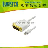 1000mm length white colour mini DP to DVI male connector cable