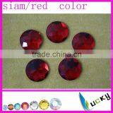 Newest!!Flat back Highest quality sew-on crystal beads number 1051# Round shape Siam/Red color Rhinestone wonderful outlook
