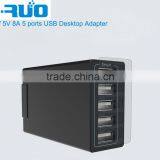 40 Watt 5V 8A 5 Ports USB Desktop Rapid Charger. Multiport USB Charging Station thumbnail-1