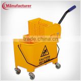 20L Plastic mop Bucket Wringer Roller Trolley for Shopping Mall