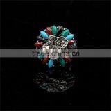 Round Alloy With Water Drop Resin Diamond Traditional Jodha Akbar Ring thumbnail-6