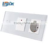 crystal glass electric socket with usb modular socket free matching