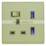 Double Usb Wall Socket uk 13A, Dual Usb Socket5V 2.1