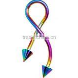 316L Stainless Steel Rainbow Twister Earrings Body Jewelry thumbnail-1