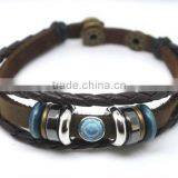 Snap Fastener Bracelet/Brown Cowhide Bracelet thumbnail-1