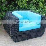 Black Wicker Patio Furniture Outdoor Couch thumbnail-3
