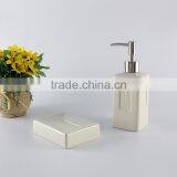 Custom Design 2 PCS Ceramic Bulk Bath Accessories Shampoo Bottle and Soap Dish thumbnail-3
