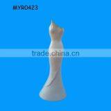 Novelty White Wedding Dress Shaped Ceramic Vase thumbnail-1
