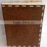 Handmade Tan Color Plain Big Stitch Leather Notebook thumbnail-5