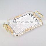 Gold Stainless Steel Decorative Tray for Wedding thumbnail-2