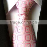 HDYF-43 Pink Dotted and Checked Polyester Neck Tie for Men thumbnail-1