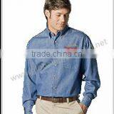 Men's Fashion Cotton Denim Shirts Contrast Fabric Spring WM-014 thumbnail-1
