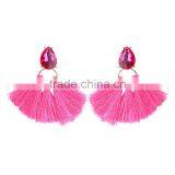 Bohemian Jewelry Rhinestone With Long Colorful Tassel Charms Earrings for Women thumbnail-2