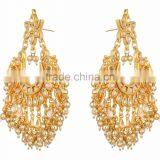 Kundan Jadau Earring Tikka Gold Plated Chand Bali Set thumbnail-4