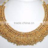 GOLD PLATED TEMPLE DESIGN Necklace RAMLEELA EARRING Set thumbnail-4