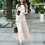 Maxnegio Fashion Lace Patchwork Maxi Short Sleeve Lace Casual Dress thumbnail-2