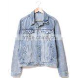 Classic Light Blue Vintage Denim Jacket for Men Custom Printed thumbnail-4