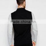 Best Price MGOO OEM Factory Long Sleeve Muscle Polo With Contrast Sleeves In Black thumbnail-2