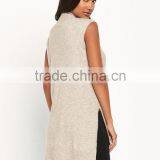 Cold Shoulder Draped Waterfall Front Knitwear Long Line Design Knitwear thumbnail-3