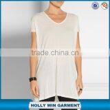 White Blank v Neck Short Sleeve Oversized T-shirt thumbnail-1